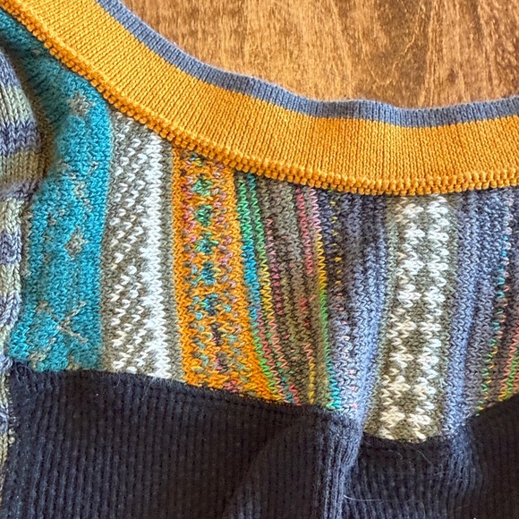 Free People Long Sleeve Top in Black, Olive, Teal and Mustard - Picture 5 of 6